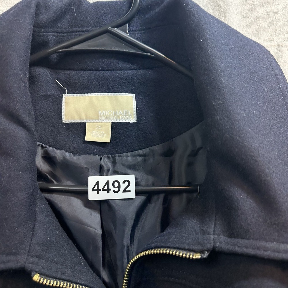 Michael Kors Women's Wool Blend Navy Jacket 2XL Plus Size Coat Classic - Picture 16 of 16